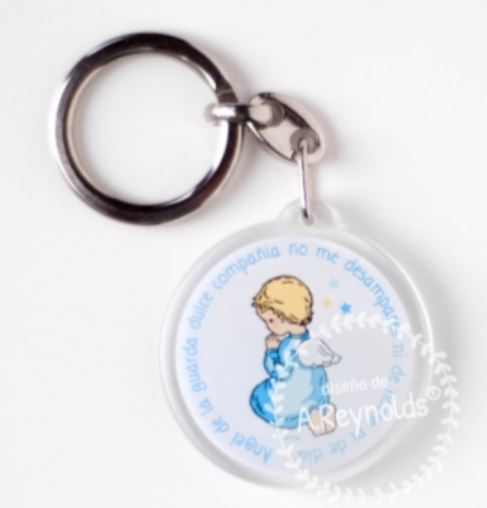 Com-four® Llavero Ángel Con Chip Para Carrito De Compra | Accesorio Práctico Con Chip Extraíble, Regalo Original Para San Valentín O Familia
